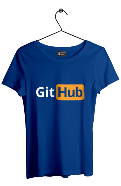 Футболка жіноча з принтом "Гіт Хаб". Айті, айтішник, гіт хаб, для айтішника, для програміста, подарунок айтішнику, подарунок програмісту, програміст, розробник. 2070702