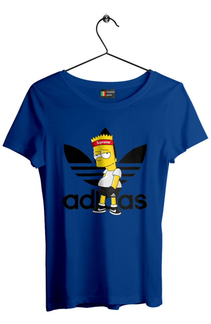 Футболка жіноча з принтом "Adidas Барт". Adidas, bart, адідас, барт, мультфільм, серіал, сімпсон. 2070702