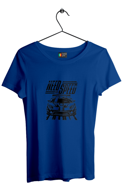Футболка жіноча з принтом "Жага швидкості". Відео ігри, гонки, ігри, комп ютерні ігри, машини, симулятори, швидкість. 2070702