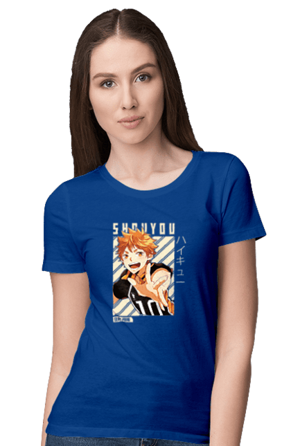 Women`s t-shirt with prints Haikyu!! Hinata. Anime, haikyu, hinata, manga, shoyo hinata, sports anime, volleyball. 2070702