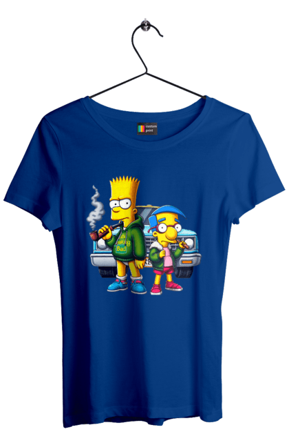 Women's t-shirt with prints Bart Breaking Bad. Bart, breaking bad, cartoon, character, laboratory, milhouse, serial, simpson, simpsons. 2070702