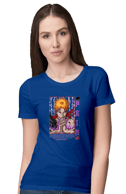 Women's t-shirt with prints Naruto Yahiko. Akatsuki, anime, character, manga, naruto, ninja, pain, tv series, yahiko. 2070702