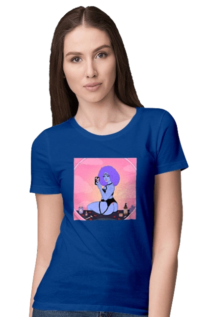 Purple Girl Photo In The Mirror