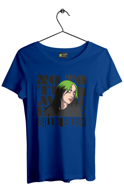 Футболка жіноча з принтом "Біллі Айліш". Біллі айліш, логотип біллі айліш, принт біллі айліш, співачка біллі айліш. 2070702