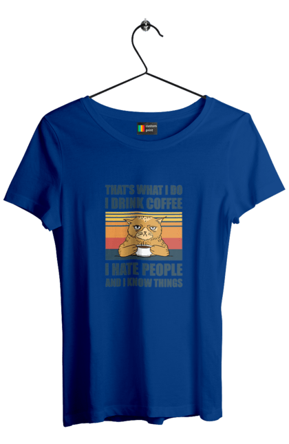 Футболка жіноча з принтом "Невдоволений кіт". Angular, c, css, html, it, javascript, jquery, php, python, react, svelt, vue, айтишник, айті, гумор, код, кодувати, прогер, програміст, програмісти, ти ж, ти ж програміст, тиж програміст. 2070702