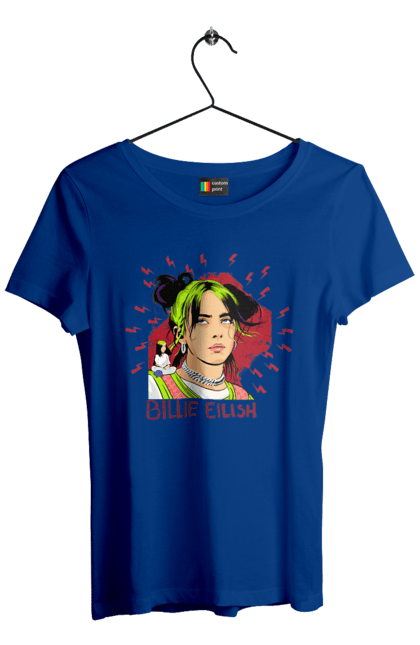 Футболка жіноча з принтом "Біллі Айліш". Біллі айліш, логотип біллі айліш, принт біллі айліш, співачка біллі айліш. 2070702