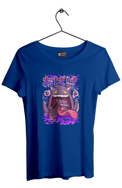 Women`s t-shirt with prints Pokemon Gengar. Anime, fushigibana, games, gengar, nintendo, pokemon, pokemon go. 2070702