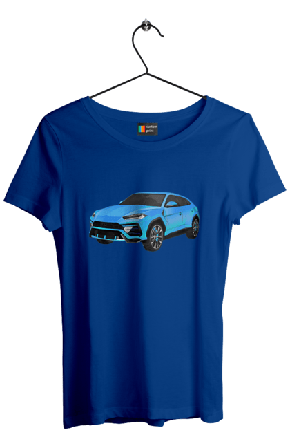 Футболка жіноча з принтом "Ламборгіні Урус". Автомобіль, ламборгіні, ламборгіні урус, урус. 2070702