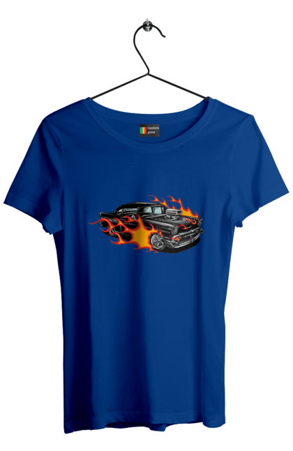 Women`s t-shirt with prints Fire Machine. Car. 2070702