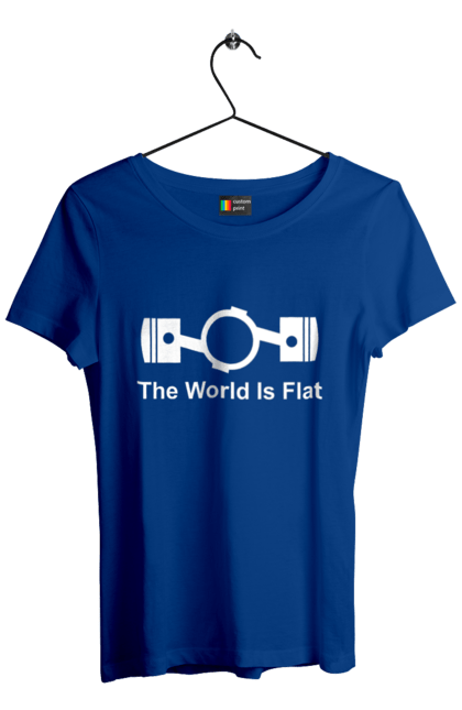 Футболка жіноча з принтом "World Flat". Авто, деталь, машини. 2070702