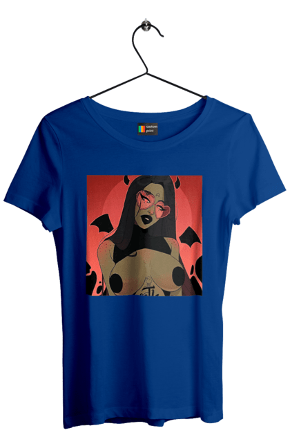 Футболка жіноча з принтом "Диявол З Цицьками". Гола, диявол, сиськи. 2070702