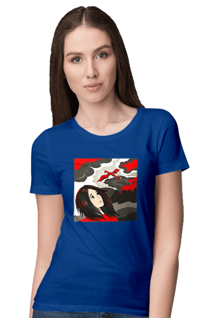 Women's t-shirt with prints Girl and dragon. Dragon, fantasy, romance, young woman. 2070702