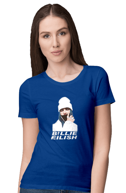 Футболка жіноча з принтом "Біллі Айліш". Біллі айліш, логотип біллі айліш, принт біллі айліш, співачка біллі айліш. 2070702