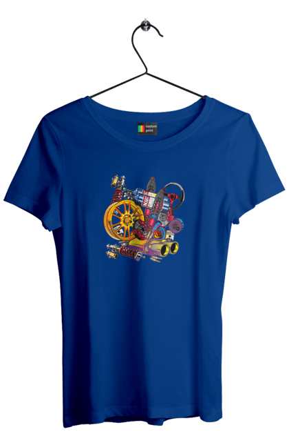 Women`s t-shirt with prints Carparts. Auto parts, car, carparts, drive, drug, machine, race. 2070702