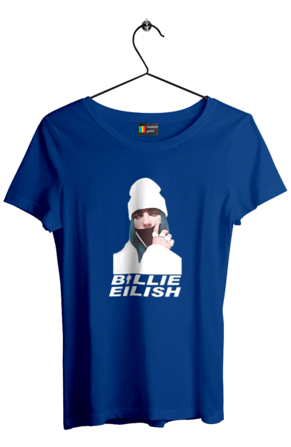 Футболка жіноча з принтом "Біллі Айліш". Біллі айліш, логотип біллі айліш, принт біллі айліш, співачка біллі айліш. 2070702