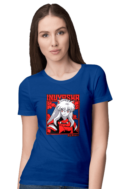 Футболка жіноча з принтом "Inuyasha". Anime, inuyasha, manga, rumiko takahashi, аніме, демон охоронець, манга, руміко такахасі. 2070702