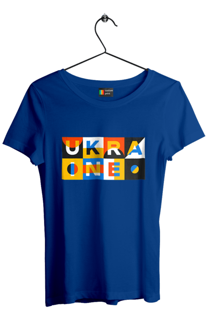 Women`s t-shirt with prints Ukraine. Symbol of ukraine, ukraine, ukrainian inscription, ukrainian text. 2070702