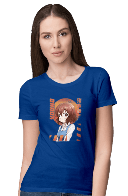 Women's t-shirt with prints Kiniro Mosaic Yoko Inokuma. Anime, gold mosaic, kiniro mosaic, kinmoza, manga, yoko, yoko inokuma. 2070702