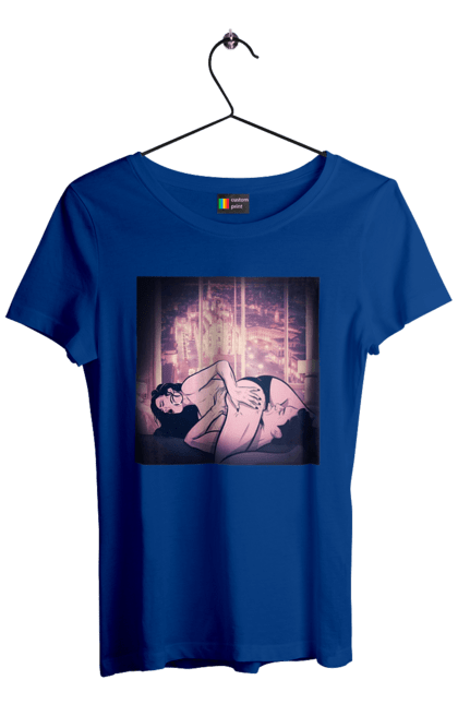 Футболка жіноча з принтом "Дорослі Ігри На Тлі Міста". Гола, кохання, лизати, трусики. 2070702