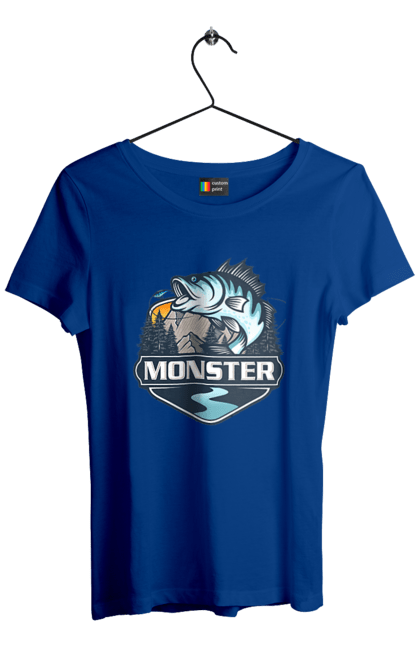 Футболка жіноча з принтом "Рибалка". Монстер, рибак, рибалка, хоббі. 2070702