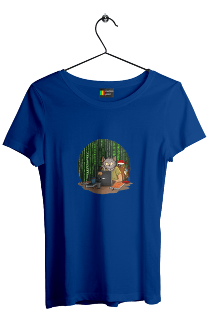 Women`s t-shirt with prints Cat programmer. Aitі, angular, c, code, css, html, humor, it, it specialist, javascript, jquery, koduvati, php, proger, programmer, programmers, python, react, svelt, type programmer, vue, you. 2070702