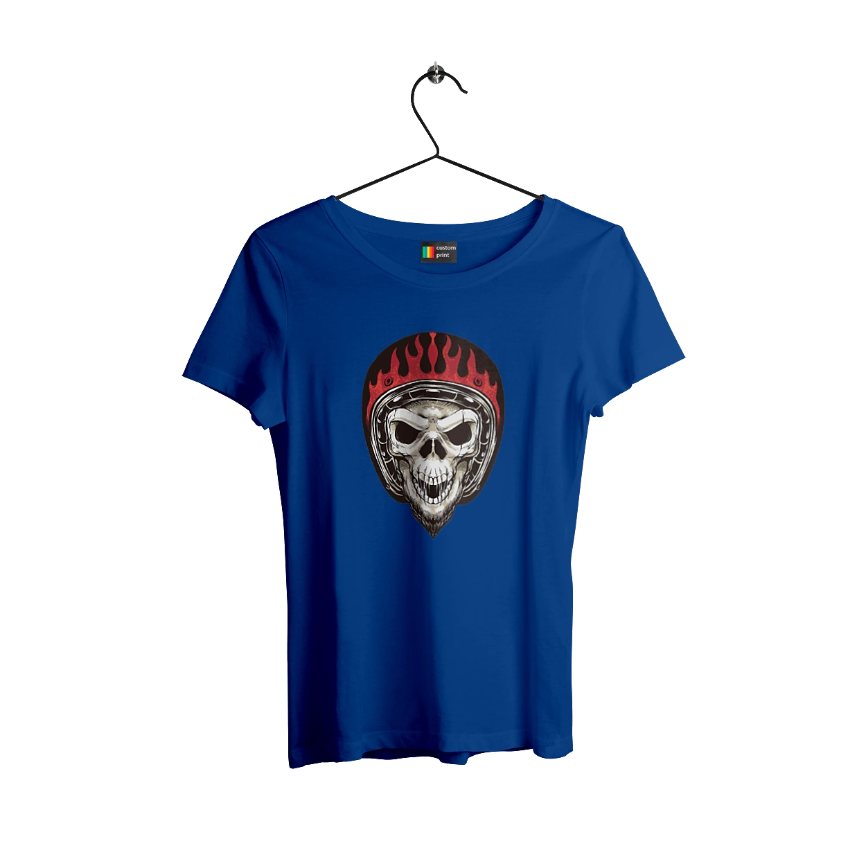 Skull in a motorcycle helmet