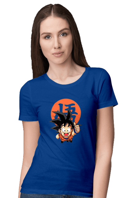 Футболка женская с принтом Жемчуг дракона Сон Гоку. Anime, dragon ball, manga, son goku, tv series, аниме, гоку, жемчуг дракона, манга, сон гоку. 2070702