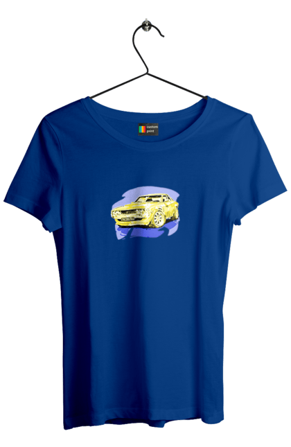 Футболка жіноча з принтом "Український спорткар". Додж челенджер, машина, машини арт, потужність, спортивне авто, спорткар, українське авто, швидкість. 2070702
