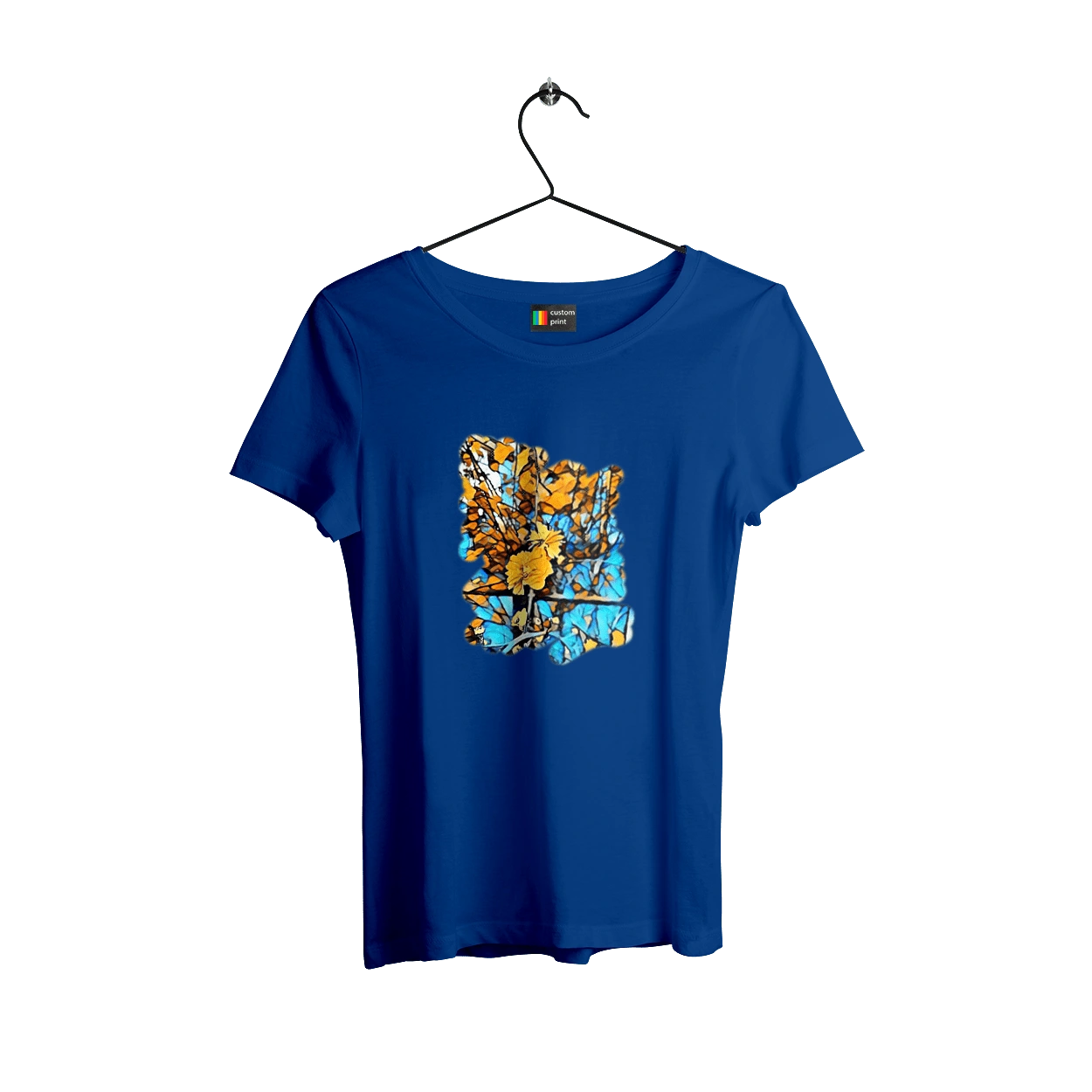 Yellow flowers on a blue background