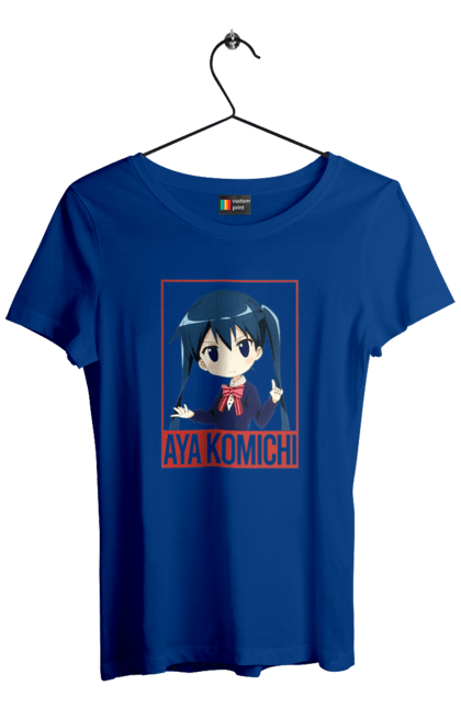 Футболка женская с принтом Золотая мозаика Ая Комити. Anime, aya komichi, kiniro mosaic, kinmoza, manga, аниме, ая комити, золотая мозаика, комити, манга. 2070702