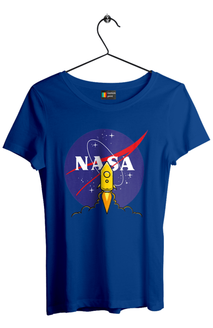 Women's t-shirt with prints NASA. Aeronautics, astronautics, aviation, nasa, research, rocket, science, space, technologies, usa. 2070702