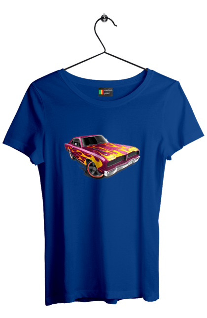 Футболка жіноча з принтом "Машина вогонь". Їзда, машина, швидкість. 2070702