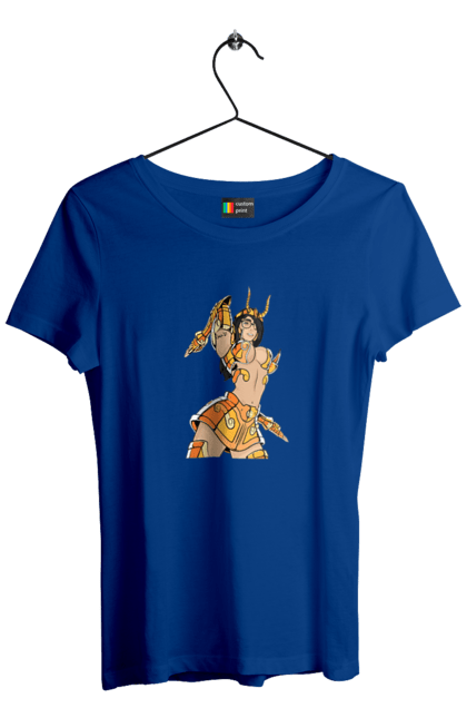 Women's t-shirt with prints Scorpio girl. Armor, glasses, gold, scorpion, young woman. 2070702