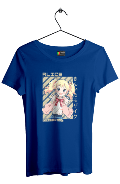 Women's t-shirt with prints Kiniro Mosaic Alice Cartelet. Alice, alice cartelet, anime, gold mosaic, kiniro mosaic, kinmoza, manga. 2070702