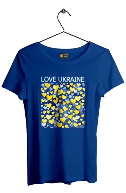 Футболка жіноча з принтом "Люблю Україну". Люблю україну, любов, серце, символи україни, україна, українська символіка. 2070702