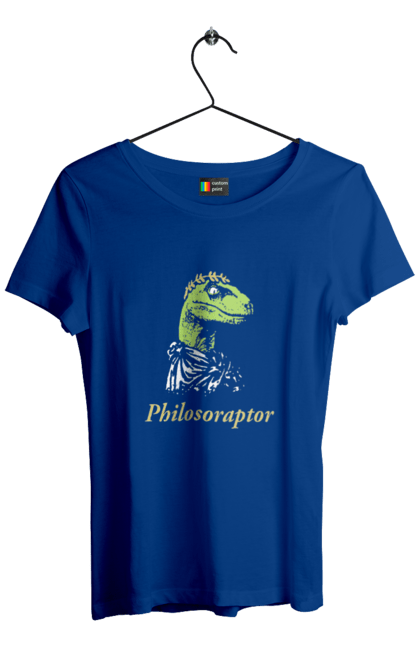 Футболка жіноча з принтом "Філосораптор". Philosoraptor, raptor, velociraptor, велоцираптор, динозавр, мем, раптор, філосораптор, філософ, філософія. 2070702