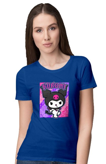 Women's t-shirt with prints Hello Kitty Kuromi. Anime, character, hello kitty, kuromi, my melody, sanrio. 2070702