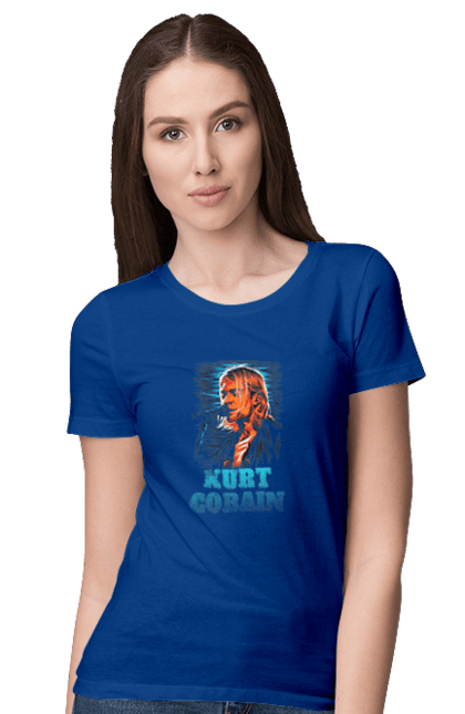 Women's t-shirt with prints Kurt Cobain. Cobain, group, kurt, kurt cobain, music, nirvana, rock. 2070702