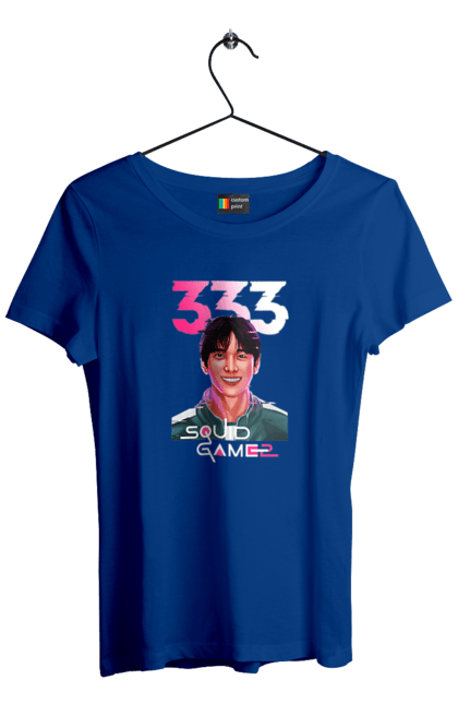 Футболка жіноча з принтом "Гра в кальмара Лі Маянґ гі". 333, lee myung gi, lee myung-gi, netflix, squid game, гра в кальмара, гравець 333, лі маянґ-гі, нетфлікс, серіал. 2070702