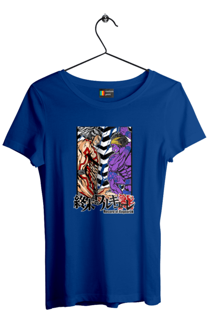 Women's t-shirt with prints Record of Ragnarok Shiva vs Raiden. Anime, comics, manga, netflix, raiden, record of ragnarok, shiva. 2070702