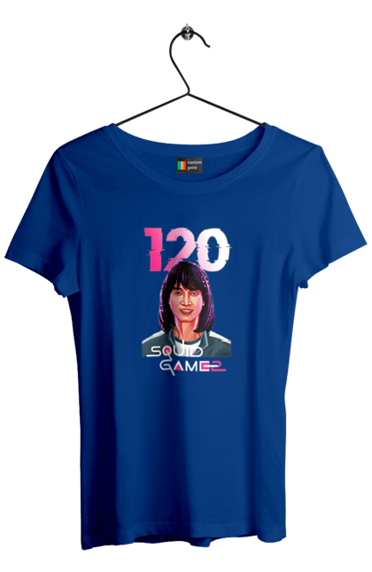 Women`s t-shirt with prints Squid Game Cho Hyun ju. 120, cho hyun-ju, netflix, player 120, squid game, tv series. 2070702