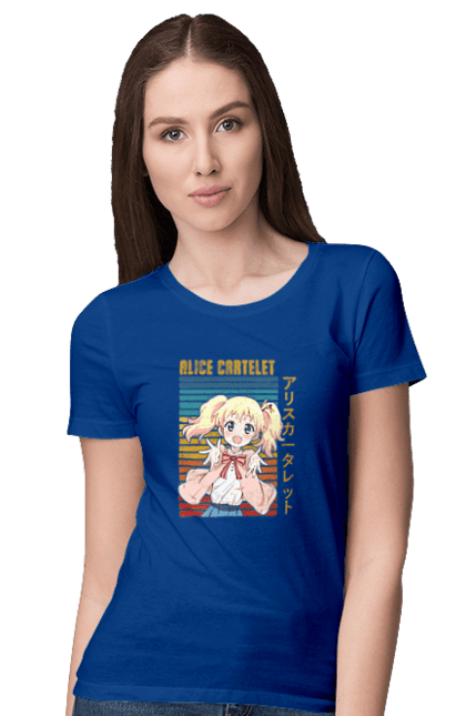 Women's t-shirt with prints Kiniro Mosaic Alice Cartelet. Alice, alice cartelet, anime, gold mosaic, kiniro mosaic, kinmoza, manga. 2070702