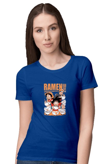 Women's t-shirt with prints Ramen. Anime, characters, food, goku, luffy, manga, naruto, ramen. 2070702