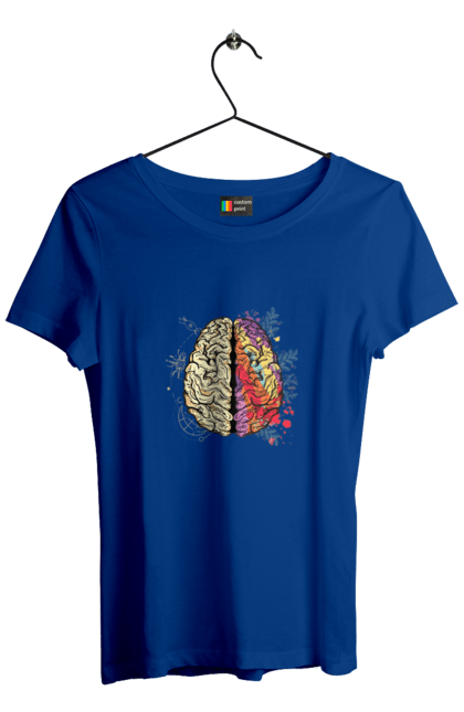 Футболка жіноча з принтом "Творчість та логіка". Бінарний, біткоїн, біткойн, валюта, гроші, крипто, наука, програміст, программист, творчество, техно, хакер, художник, цветной. 2070702