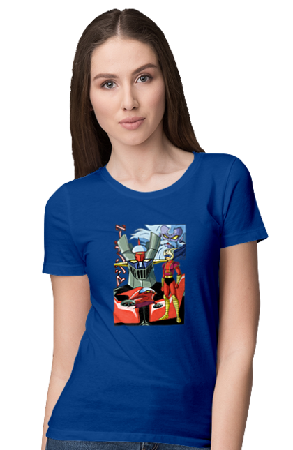 Футболка жіноча з принтом "Mazinger Z Грендайзер". Goldorak, goldrake, grendizer, mazinger z, mecha, аніме, грендайзер, манга, меха, роботи. 2070702