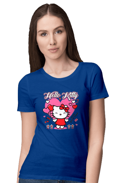 Women's t-shirt with prints Hello Kitty. Brand, cat, character, hello kitty, kitten. 2070702