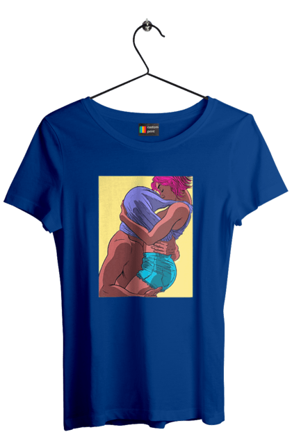 Women`s t-shirt with prints Man Under The T-Shirt In Girls. Boobs, passion. 2070702