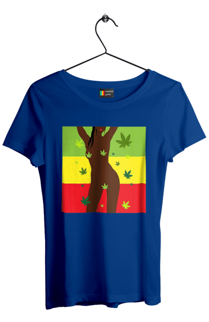 Women`s t-shirt with prints Naked Girl And Hemp. Hemp, naked, smoke, tits. 2070702