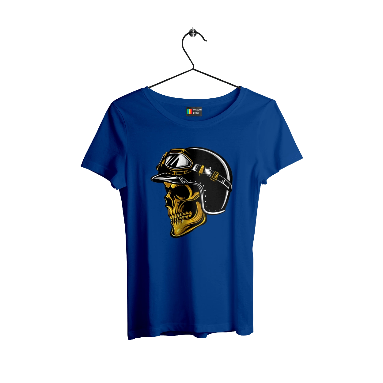 Skull in a motorcycle helmet