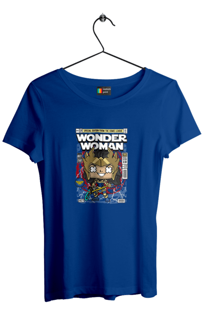 Футболка жіноча з принтом "Wonder Woman". Womder, герой, жінка, комікси, комікси dc, чудова жінка. Funkotee